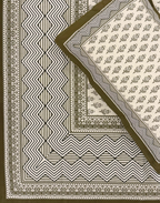 Olive Mirage – Hand Block Printed Cotton Bedsheet