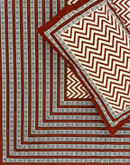 Carmine Chevron – Hand Block Printed Cotton Bedsheet