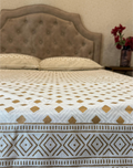 Golden Grace – Hand Block Print Pure Cotton Bedsheet