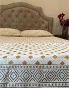 Golden Grace – Hand Block Print Pure Cotton Bedsheet