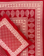 Red Reverence – Ajrak Hand Block Printed Cotton Bedsheet