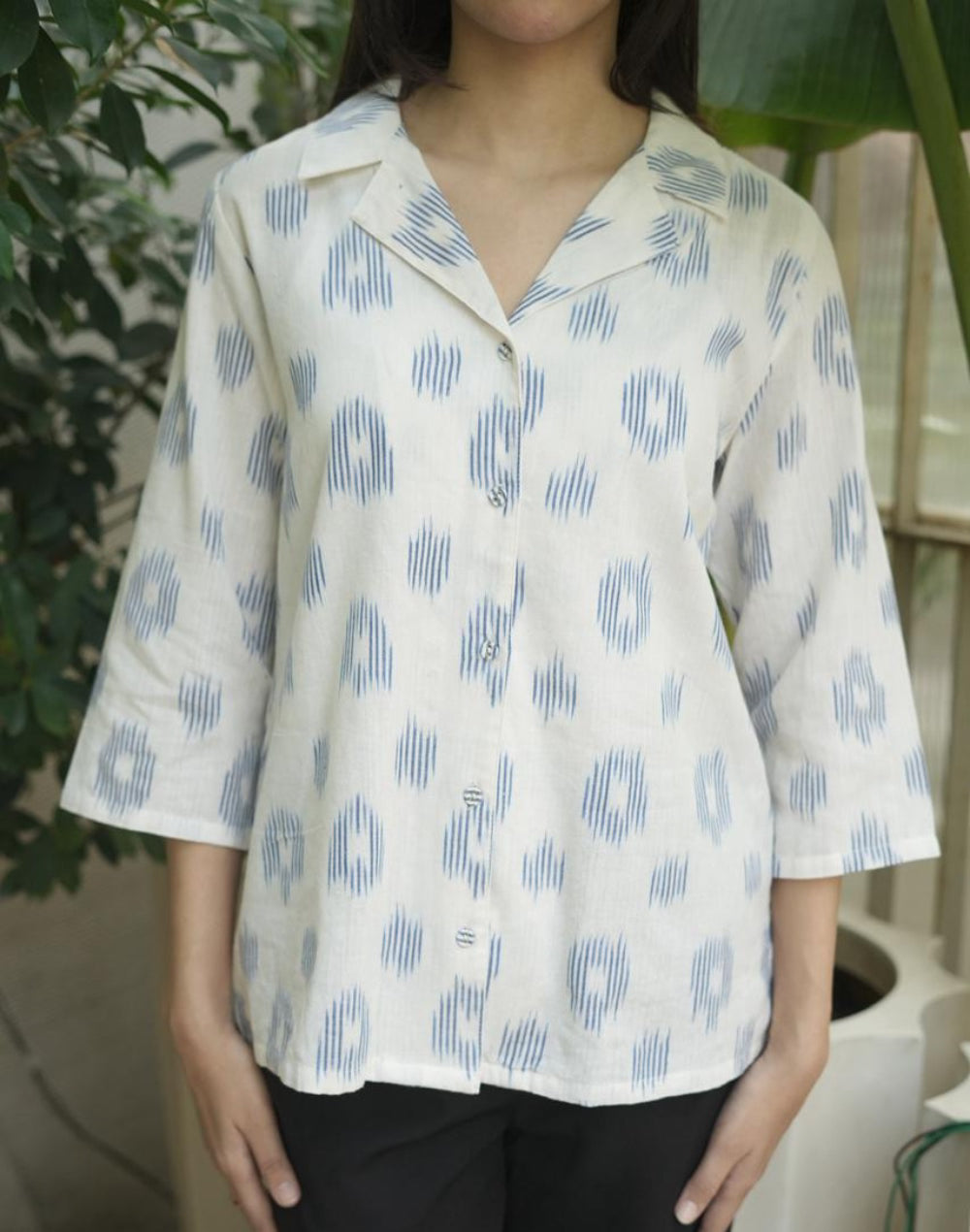 White Shirt - Ikat Cotton