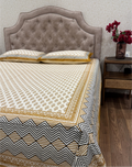 Mustard Mirage – Hand Block Printed Cotton Bedsheet