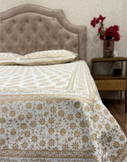 Golden Glimmer – Hand Block Printed Cotton Bedsheet