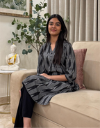 Black Ikat Long Kurta