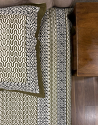 Olive Odyssey – Hand Block Printed Cotton Bedsheet