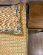 Ochre Odyssey – Hand Block Printed Cotton Bedsheet