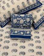 Blue Sapphire - Reversible Block Printed Mulmul Comforter