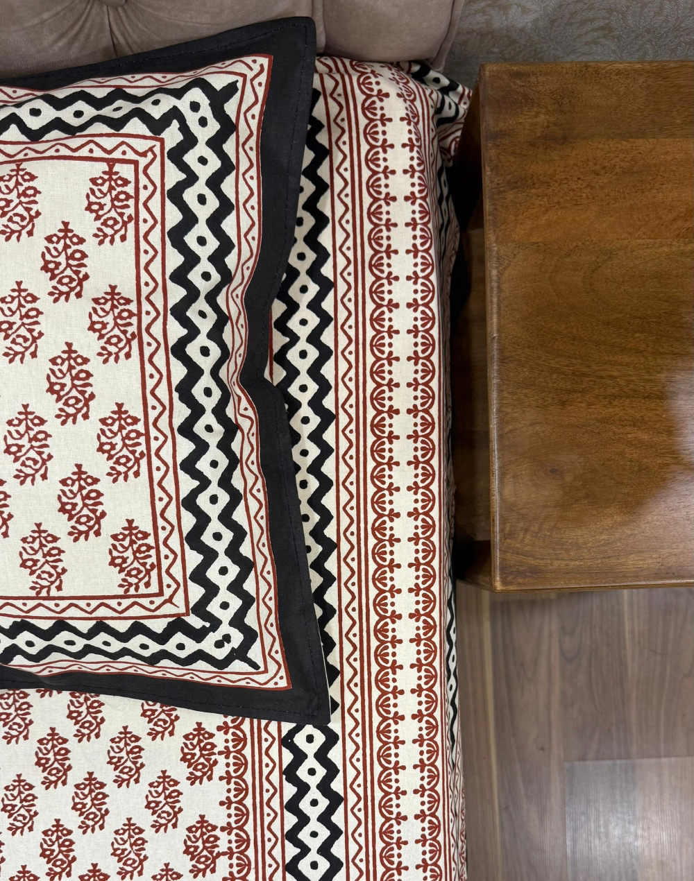 Umber Opulence – Hand Block Printed Cotton Bedsheet