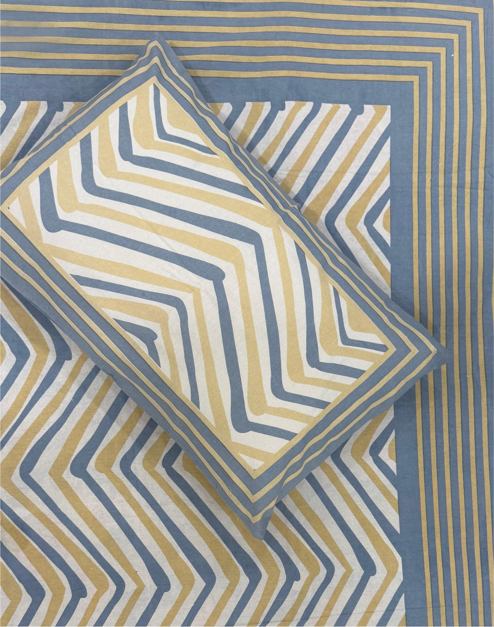 Chevron Calm – Hand Block Printed Cotton Bedsheet