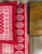 Red Reverence – Ajrak Hand Block Printed Cotton Bedsheet
