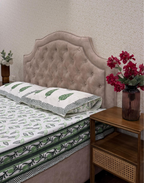 Emerald Pine Grove - Hand Block Printed Percale Cotton Bedsheet