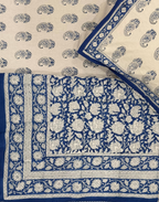 Blue Sapphire - Reversible Block Printed Mulmul Comforter