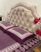 Plum Prestige  – Ajrak Hand Block Printed Cotton Bedsheet