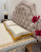Mustard Mirage – Hand Block Printed Cotton Bedsheet