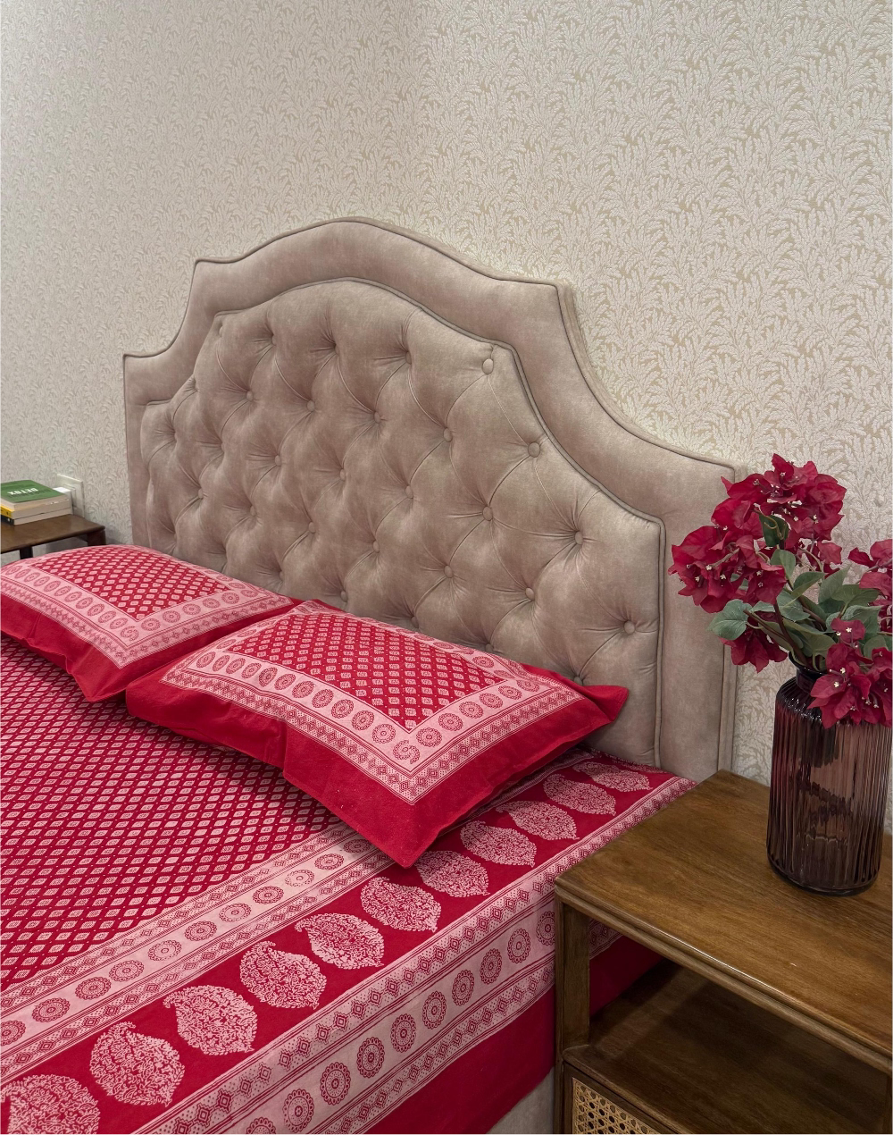 Red Reverence – Ajrak Hand Block Printed Cotton Bedsheet