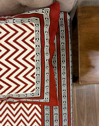 Carmine Chevron – Hand Block Printed Cotton Bedsheet