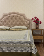 Olive Odyssey – Hand Block Printed Cotton Bedsheet