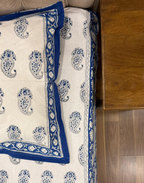 Blue Sapphire - Hand Block Printed Percale Cotton Bedsheet