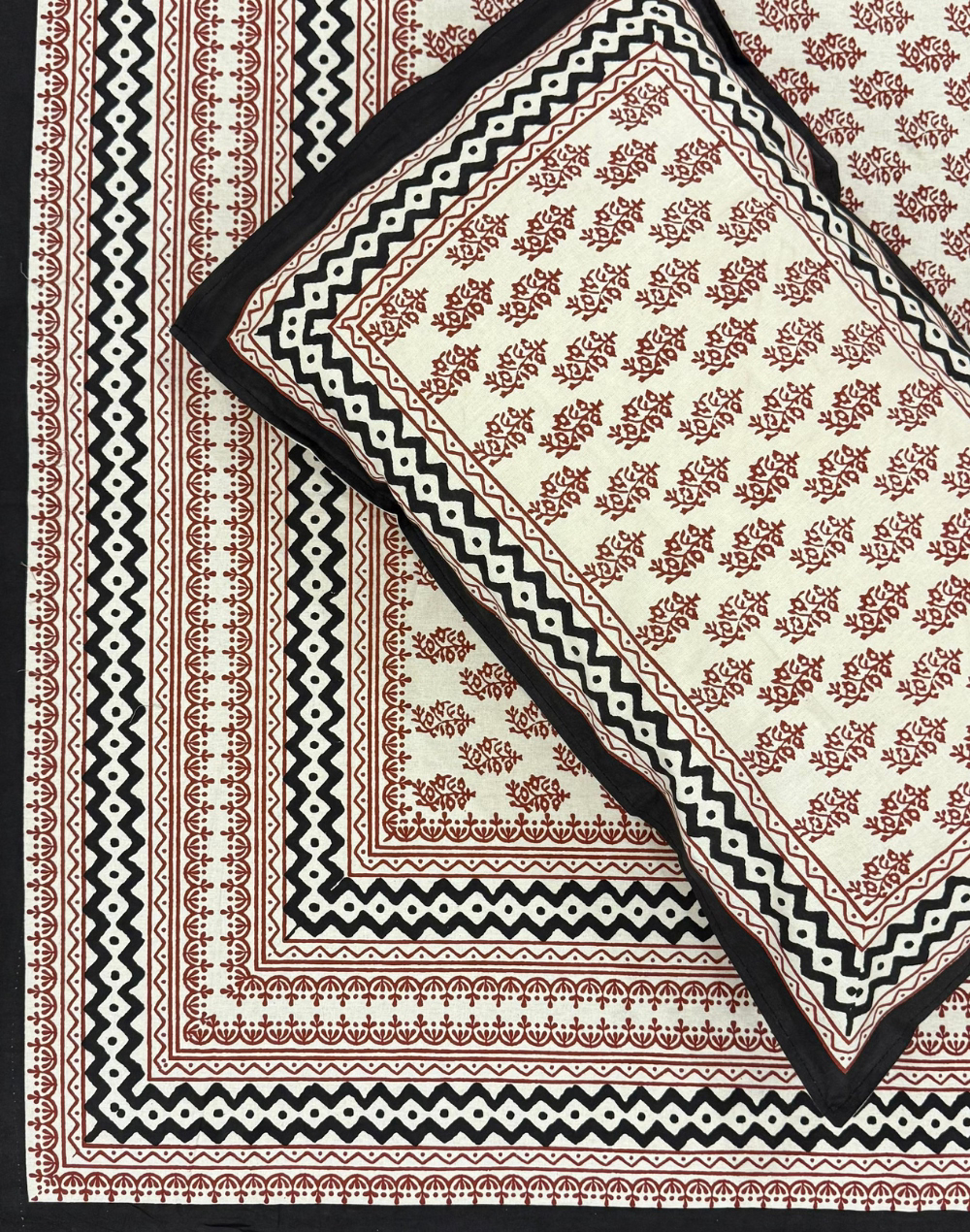 Umber Opulence – Hand Block Printed Cotton Bedsheet