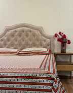 Carmine Chevron – Hand Block Printed Cotton Bedsheet