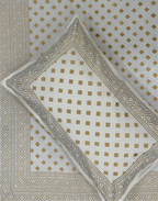 Golden Grace – Hand Block Print Pure Cotton Bedsheet