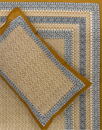 Ochre Odyssey – Hand Block Printed Cotton Bedsheet