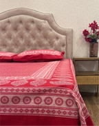 Red Reverence – Ajrak Hand Block Printed Cotton Bedsheet