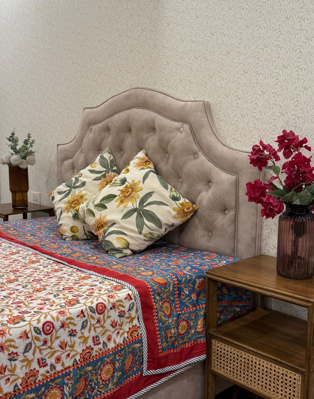 Royal Reverie - Reversible Block Printed Mulmul Comforter