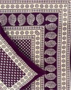 Plum Prestige  – Ajrak Hand Block Printed Cotton Bedsheet