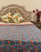 Royal Reverie - Reversible Block Printed Mulmul Comforter