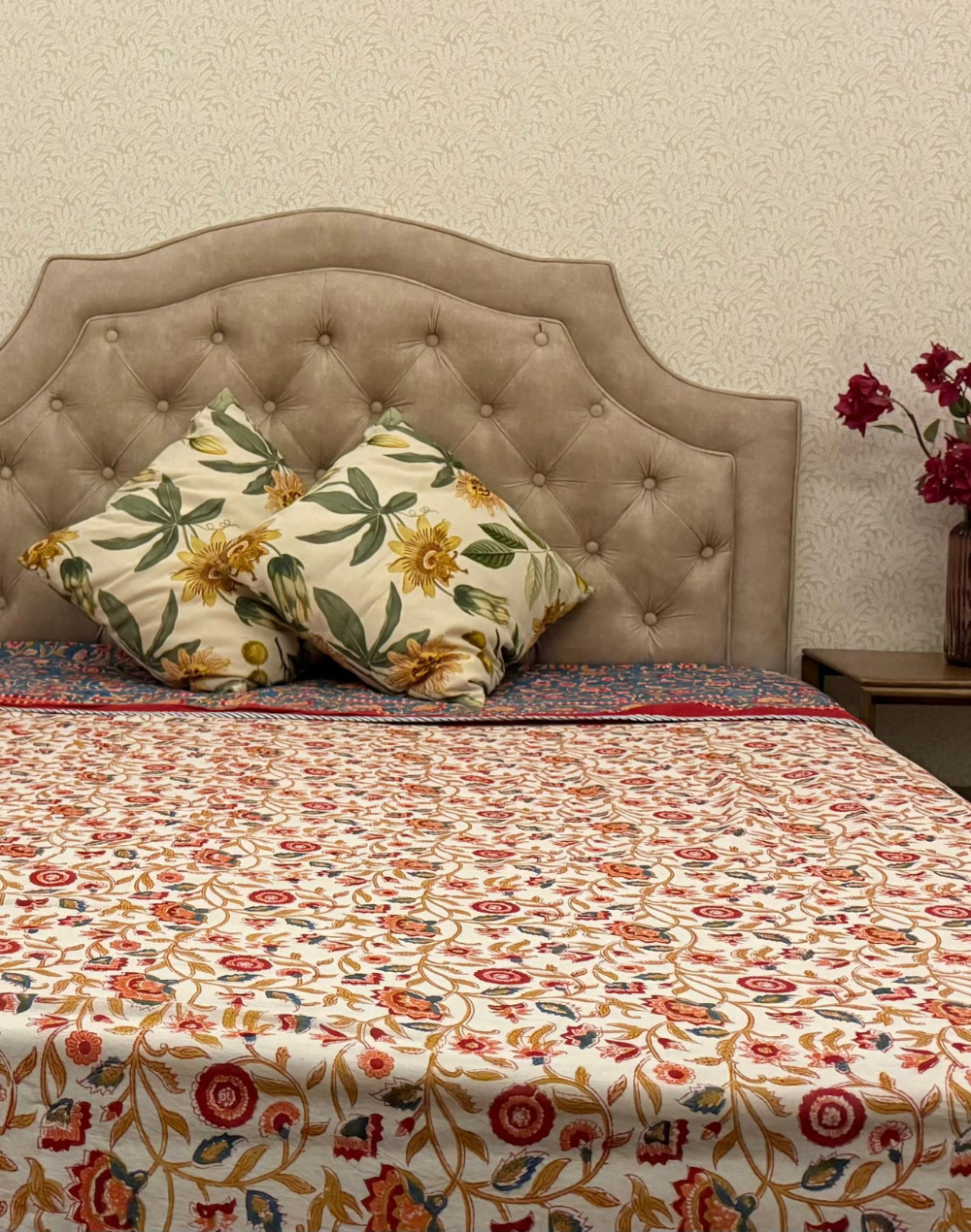 Royal Reverie - Reversible Block Printed Mulmul Comforter