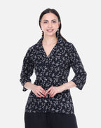 Black Shirt - Hand Block Print