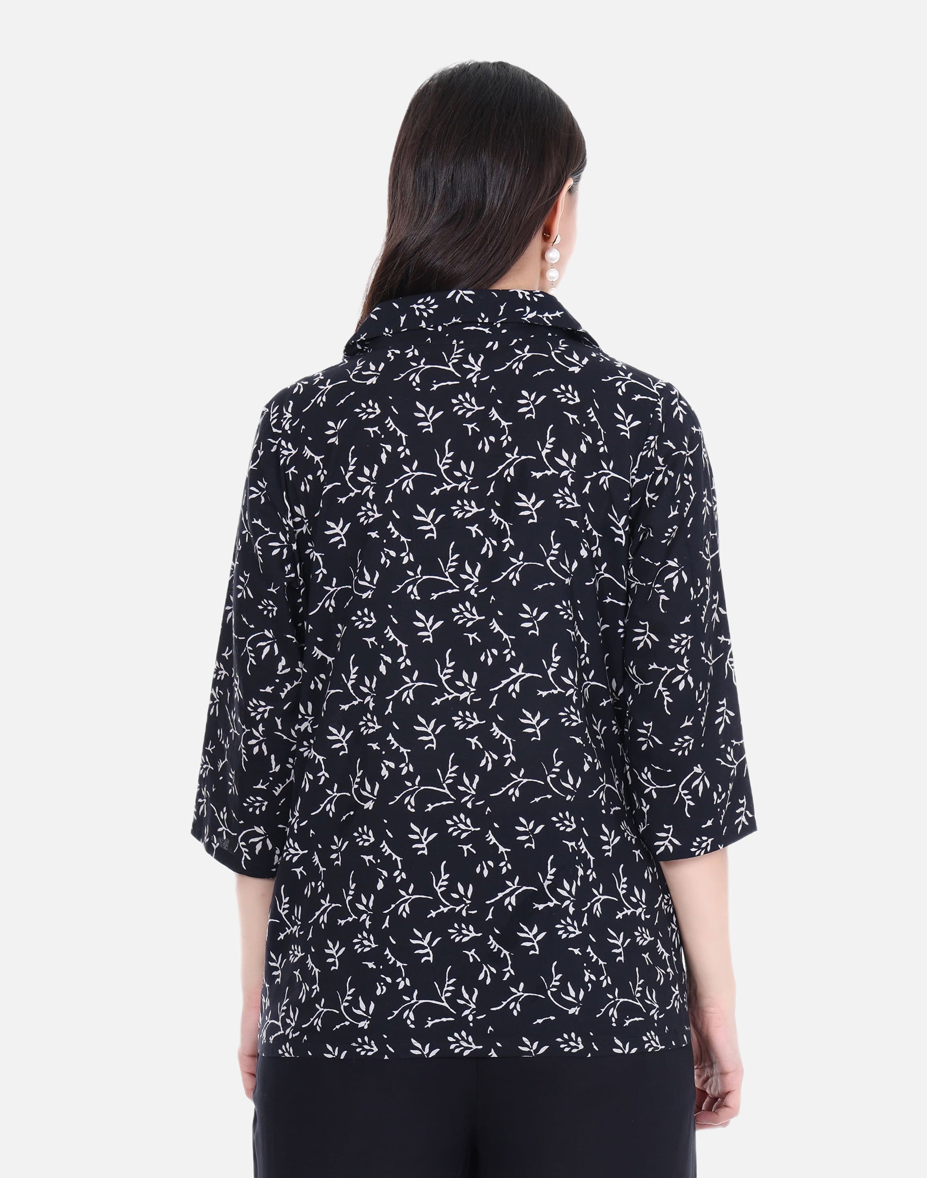 Black Shirt - Hand Block Print