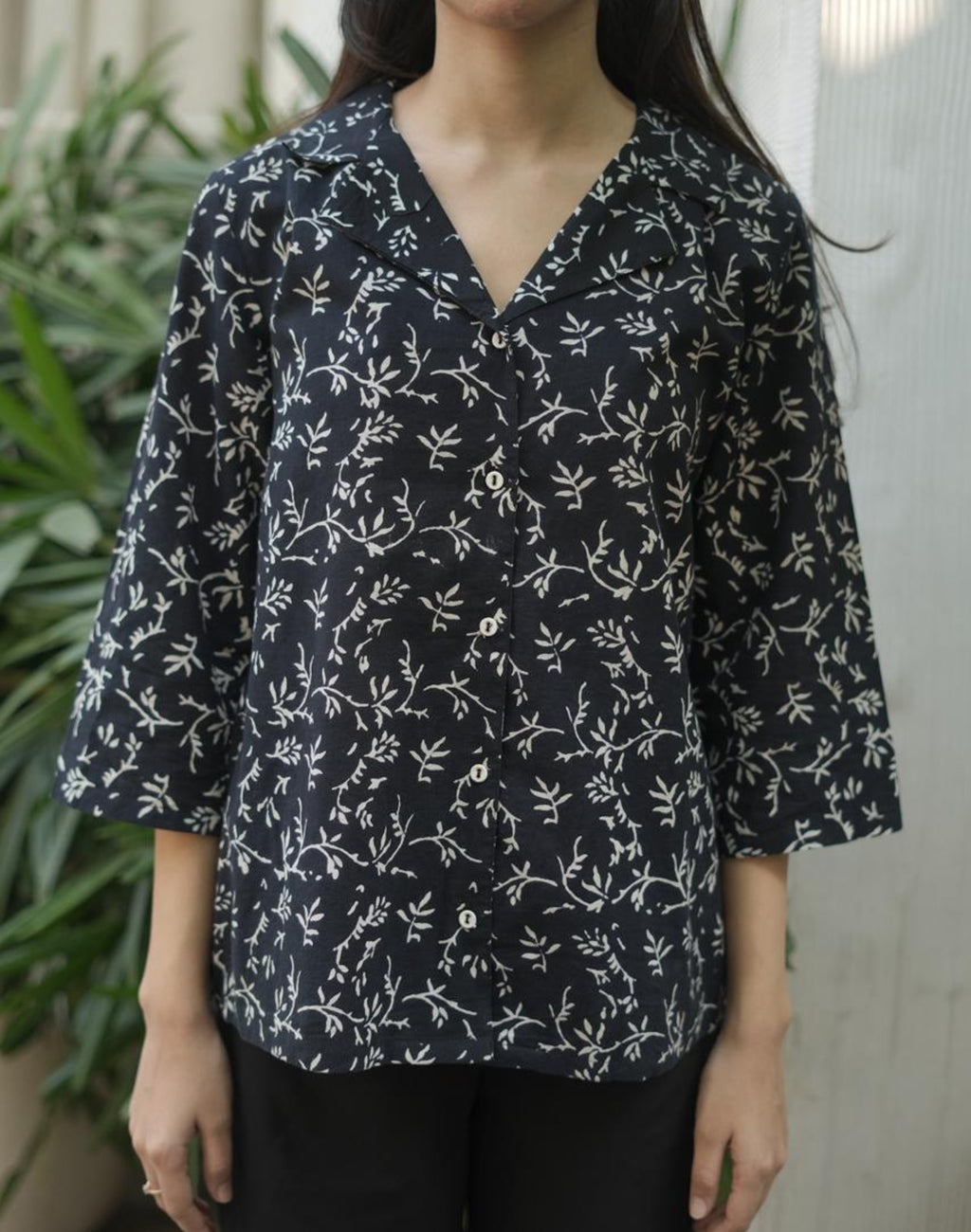 Black Shirt - Hand Block Print