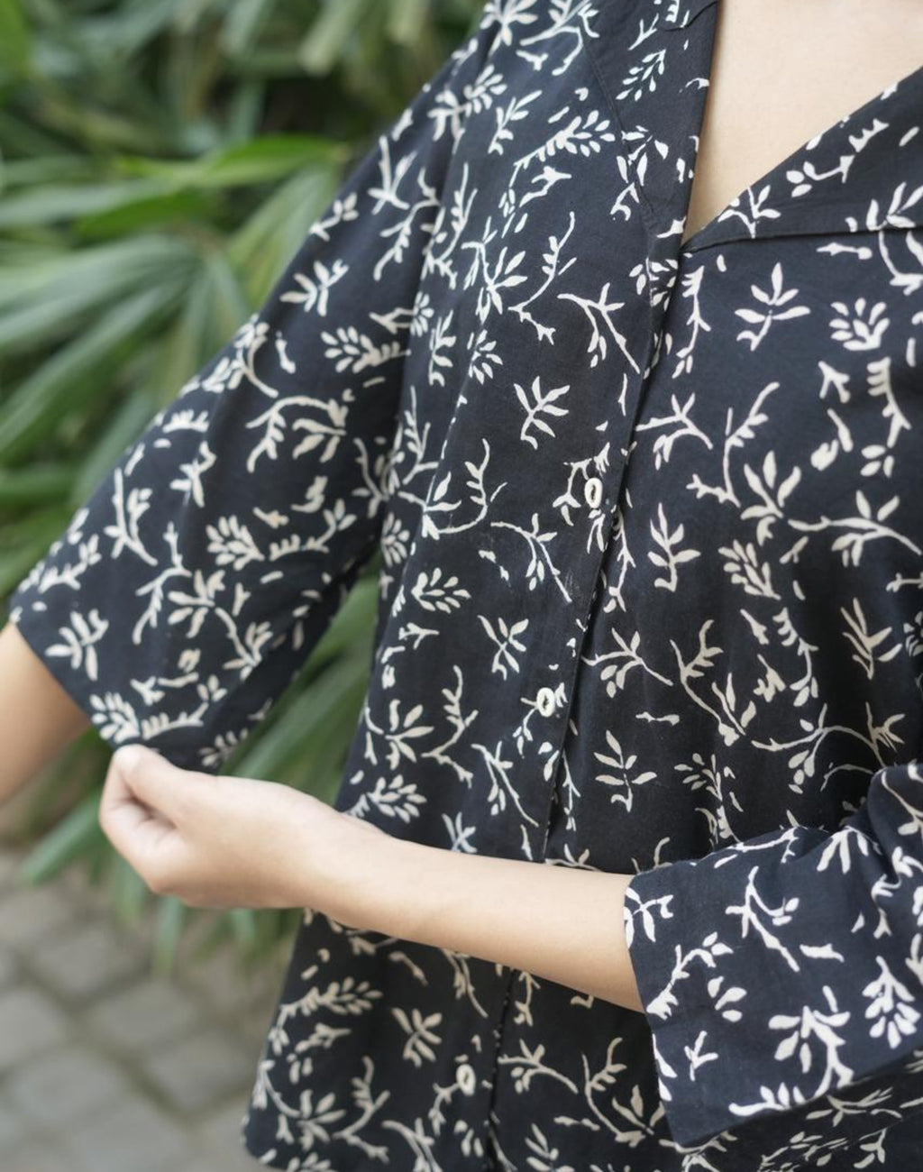 Black Shirt - Hand Block Print