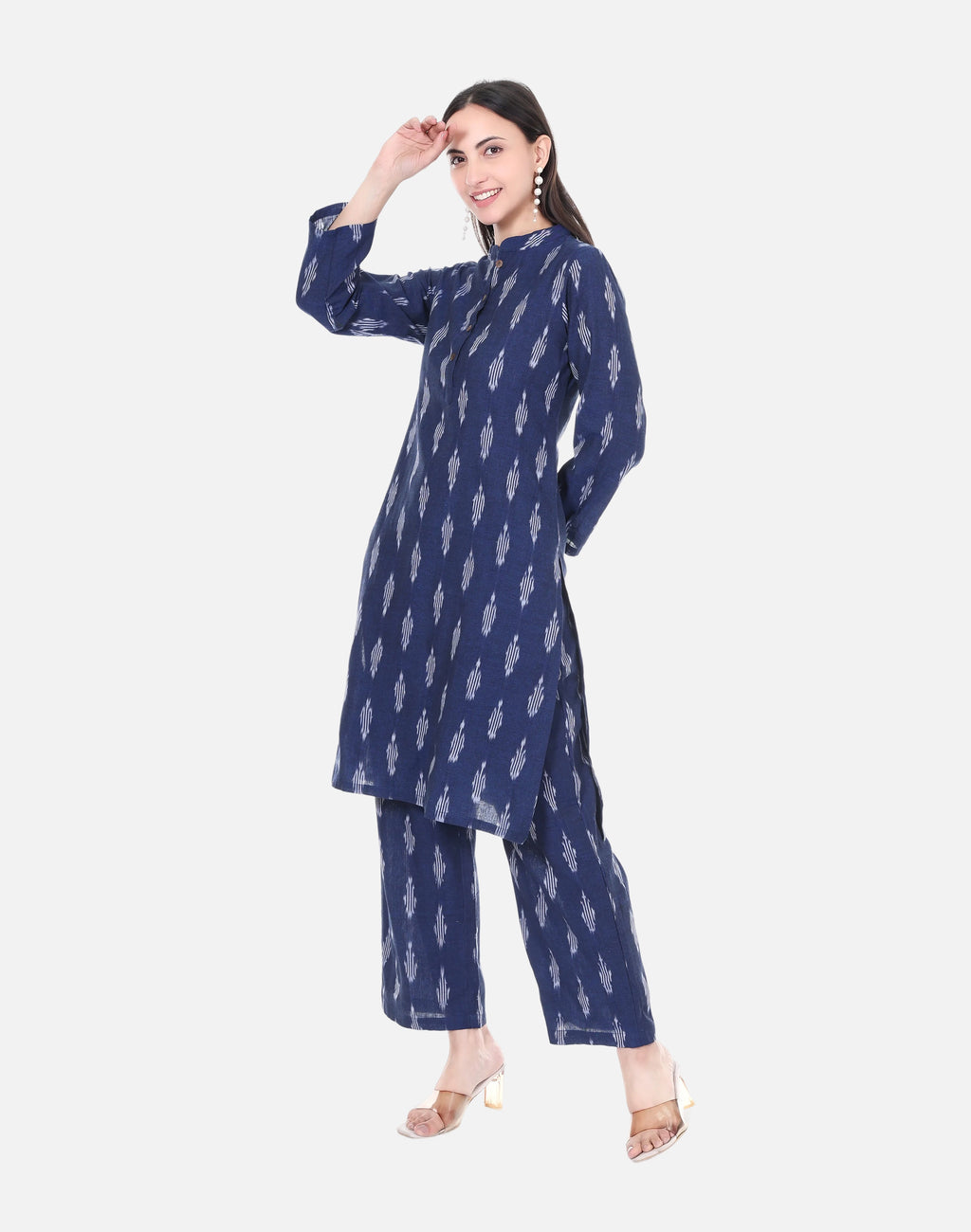 Indigo Blue Ikat Cotton Co-ord Set