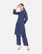 Indigo Blue Ikat Cotton Co-ord Set