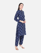 Indigo Blue Ikat Cotton Co-ord Set