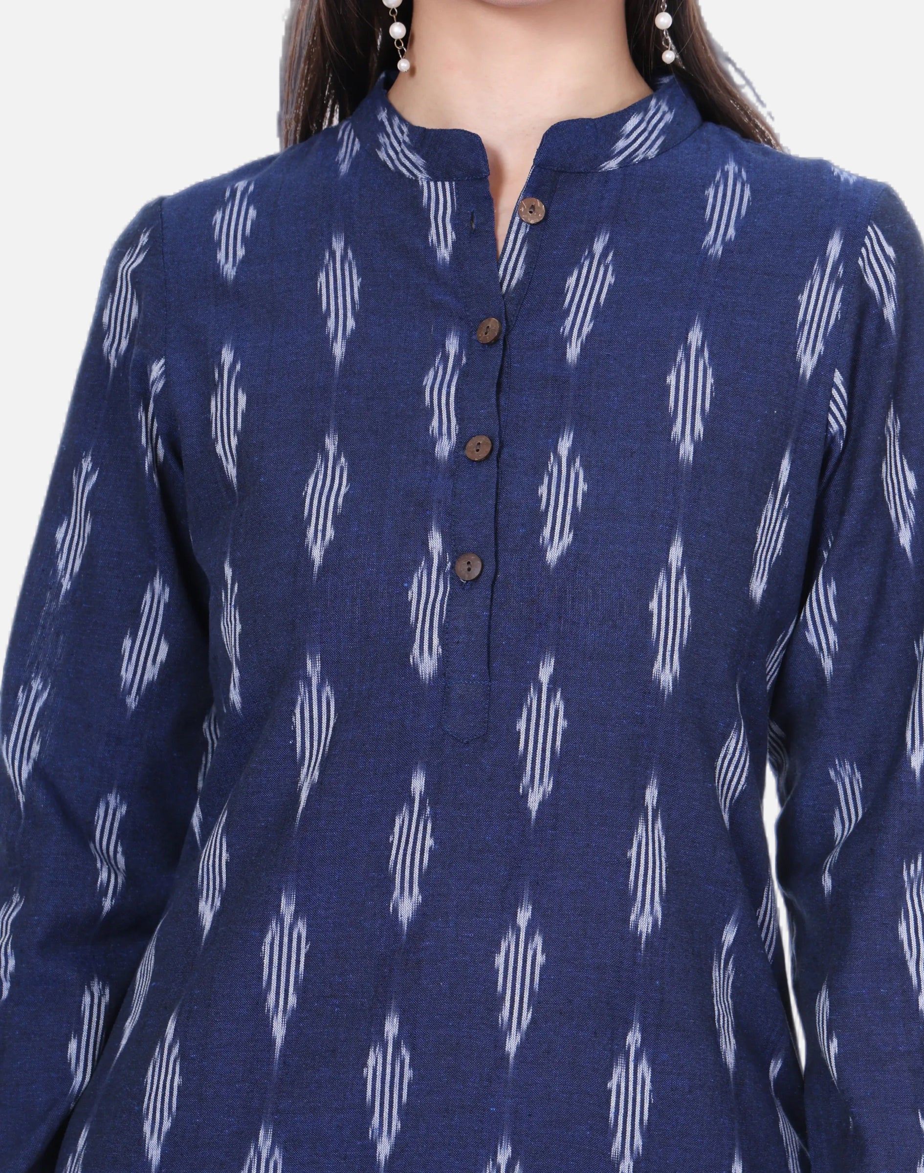 Indigo Blue Ikat Cotton Coord Set