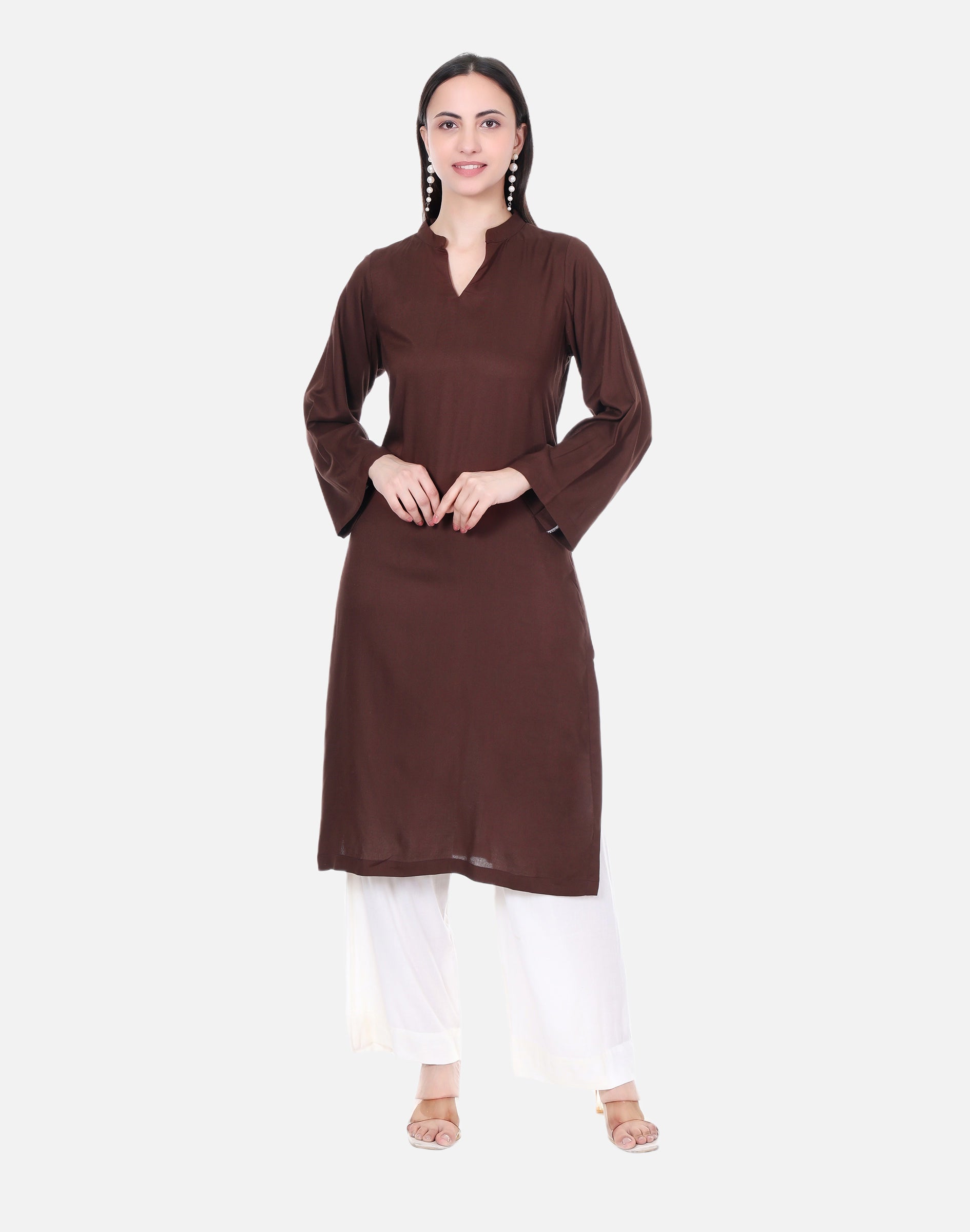 Mocha Brown Straight Kurta Set