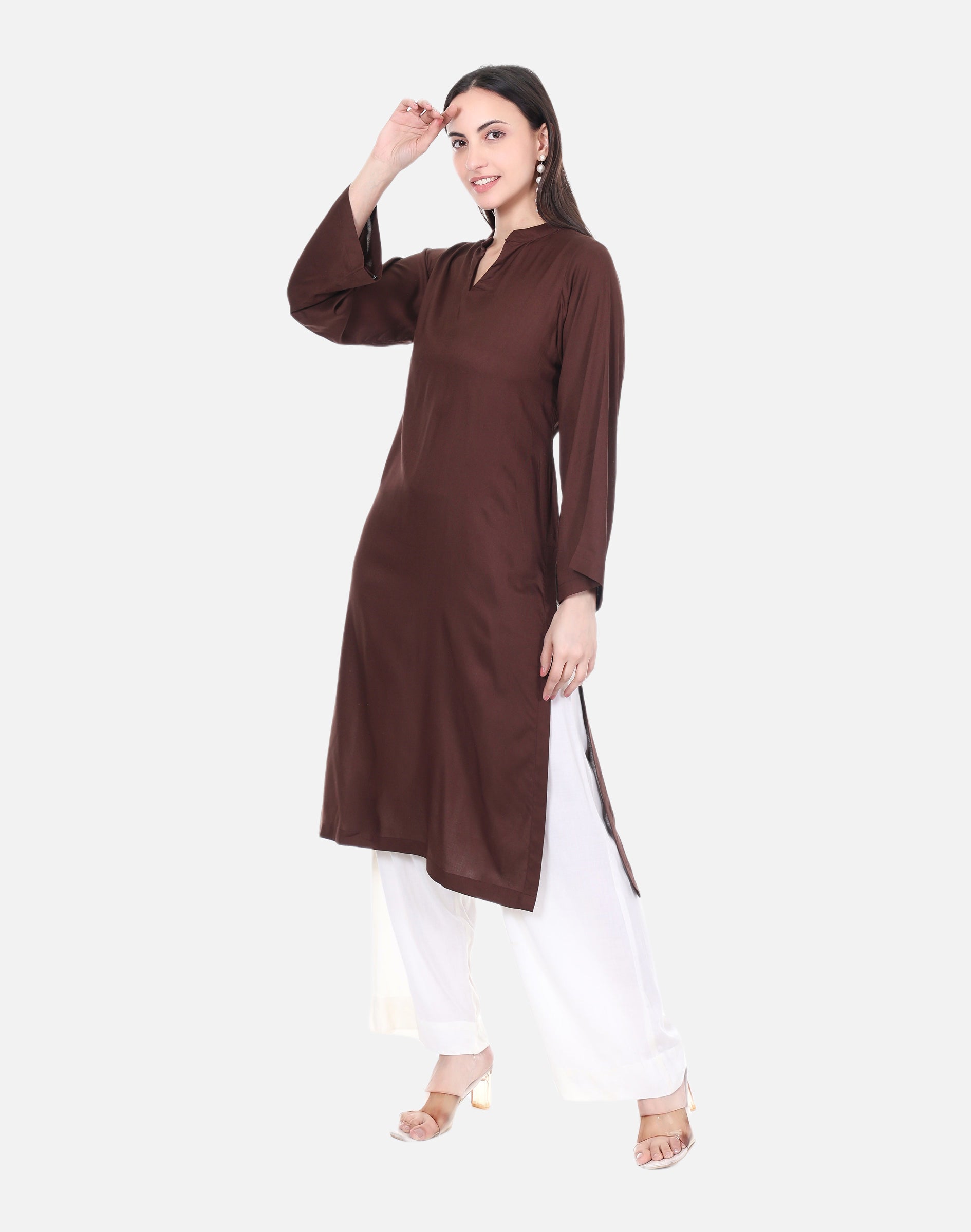 Mocha Brown Straight Kurta Set