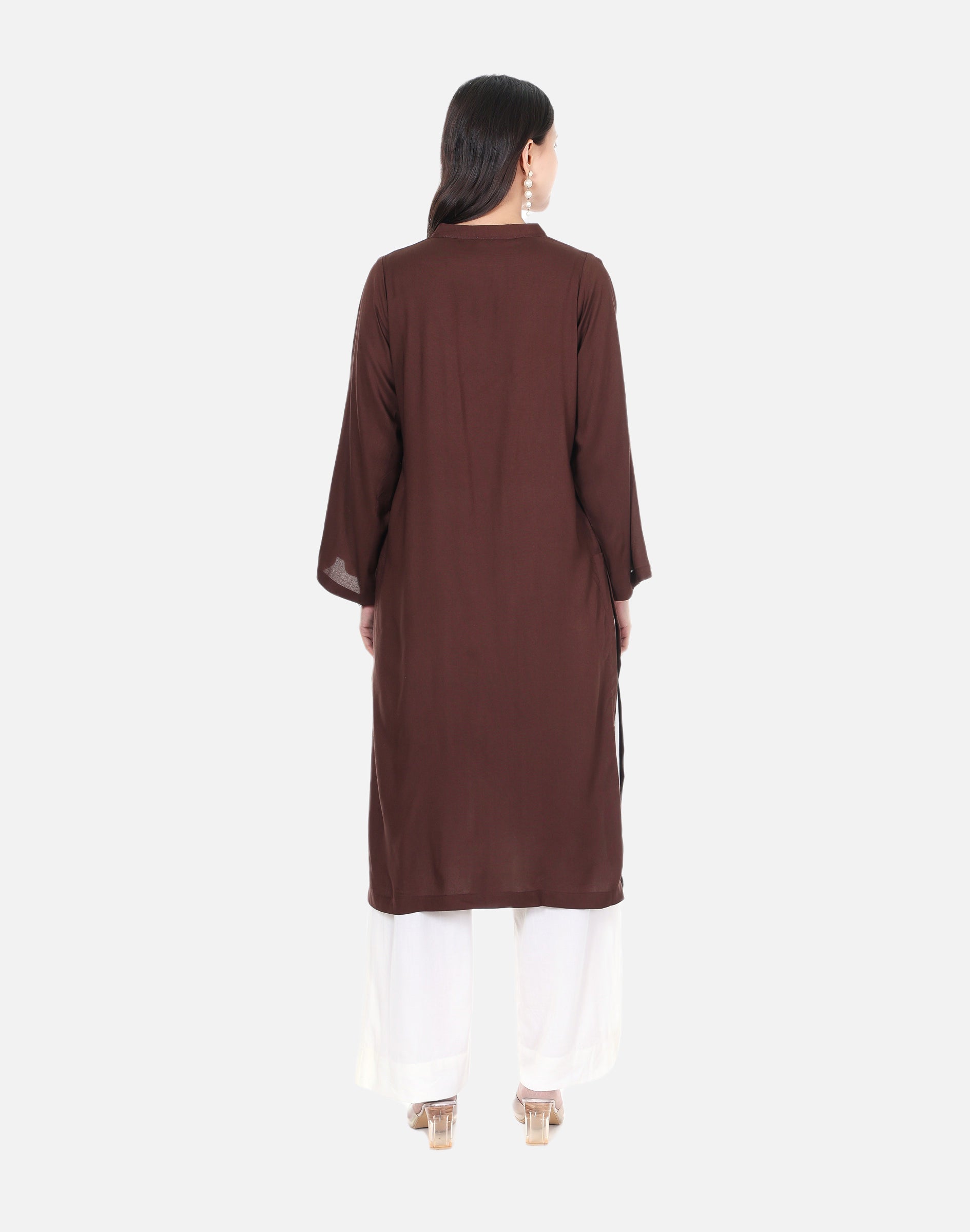 Mocha Brown Straight Kurta Set