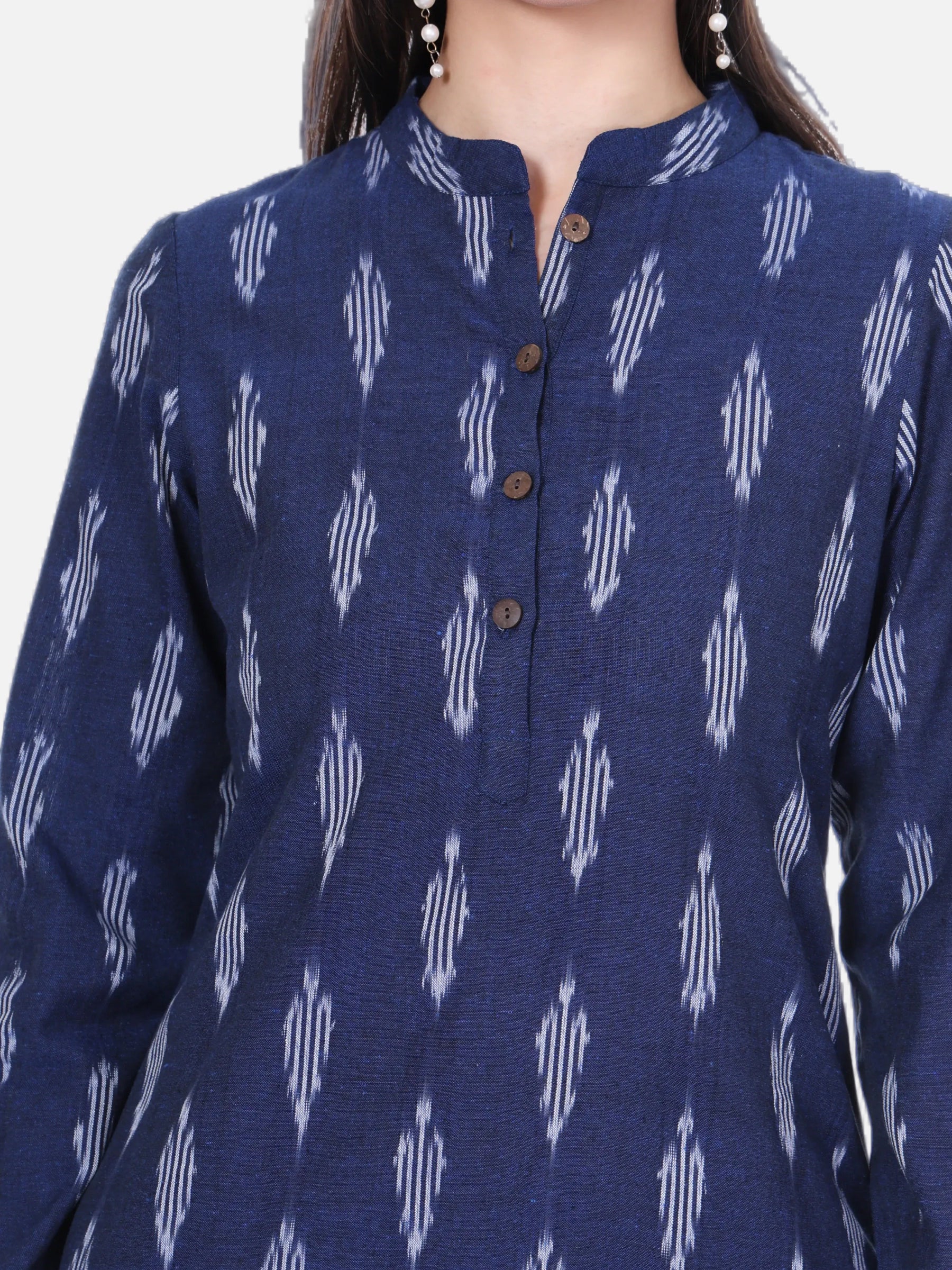 Indigo Blue Ikat Cotton Coord Set