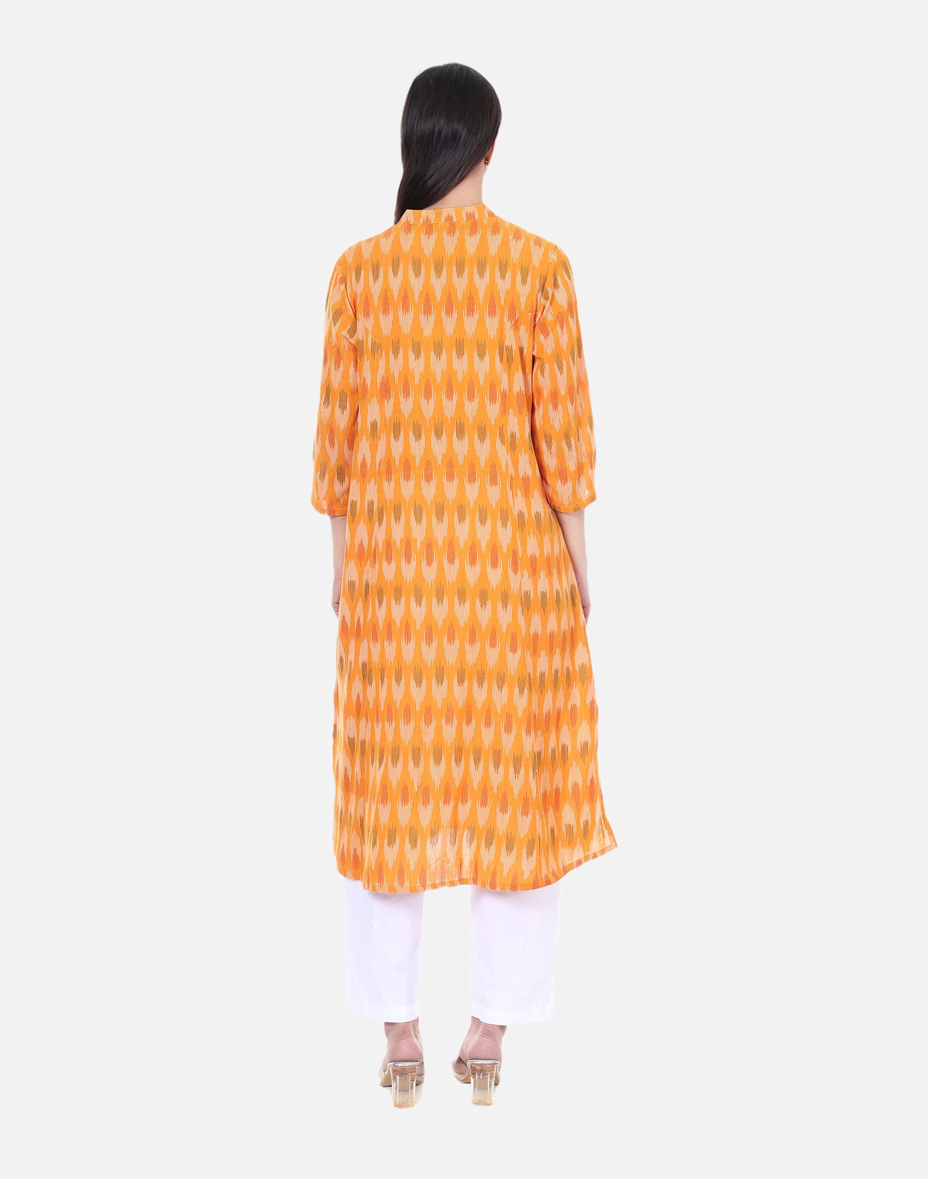 Orange Ikat Long Kurta