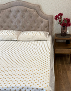 Golden Grace – Hand Block Print Pure Cotton Bedsheet
