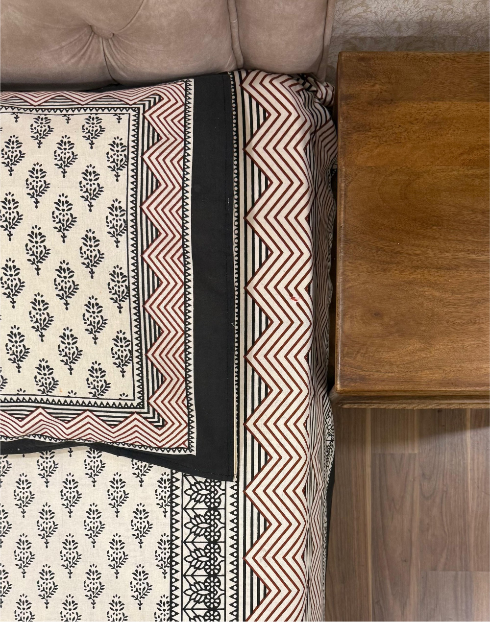 Rust Reverie – Hand Block Printed Cotton Bedsheet