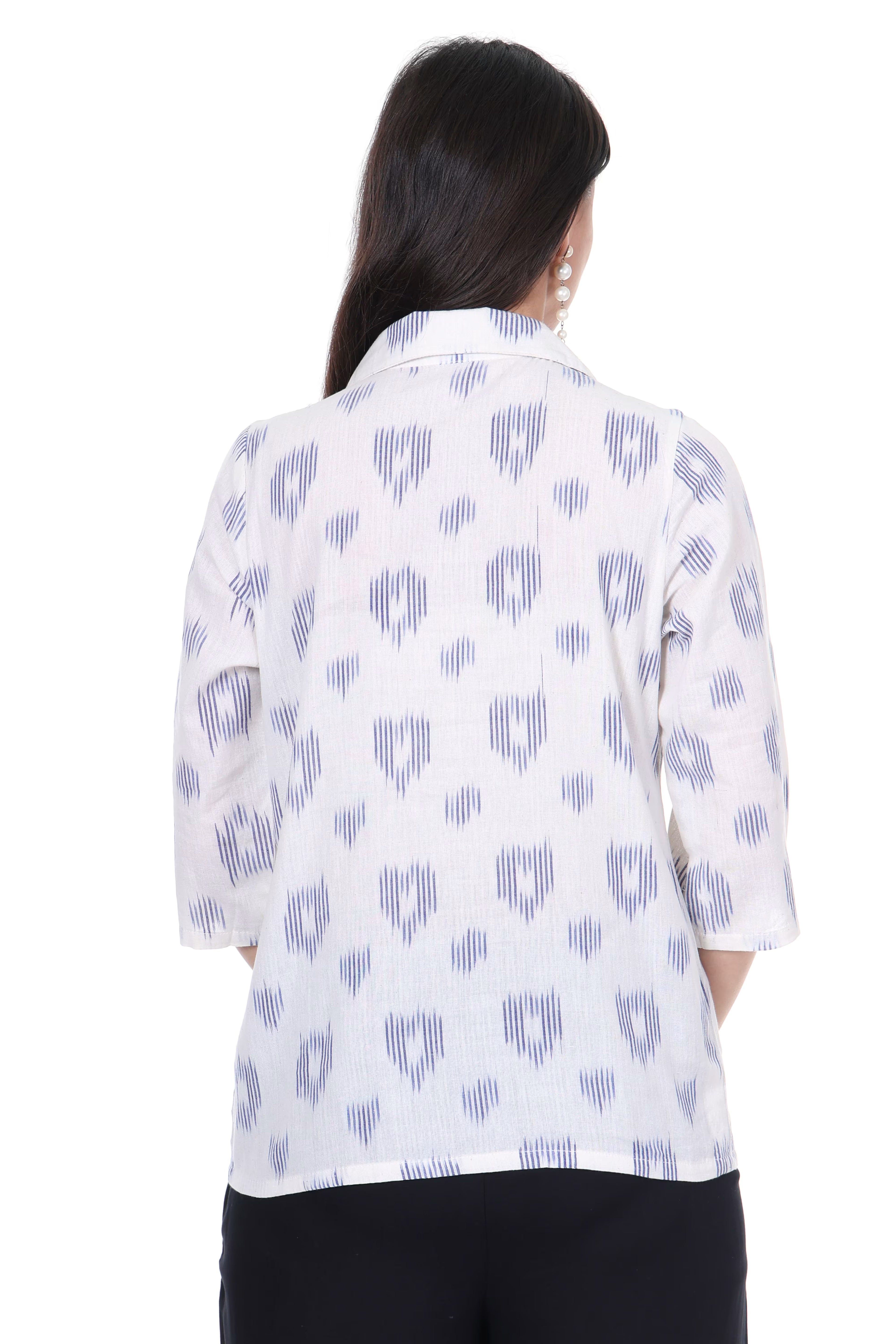 White Shirt - Ikat Cotton