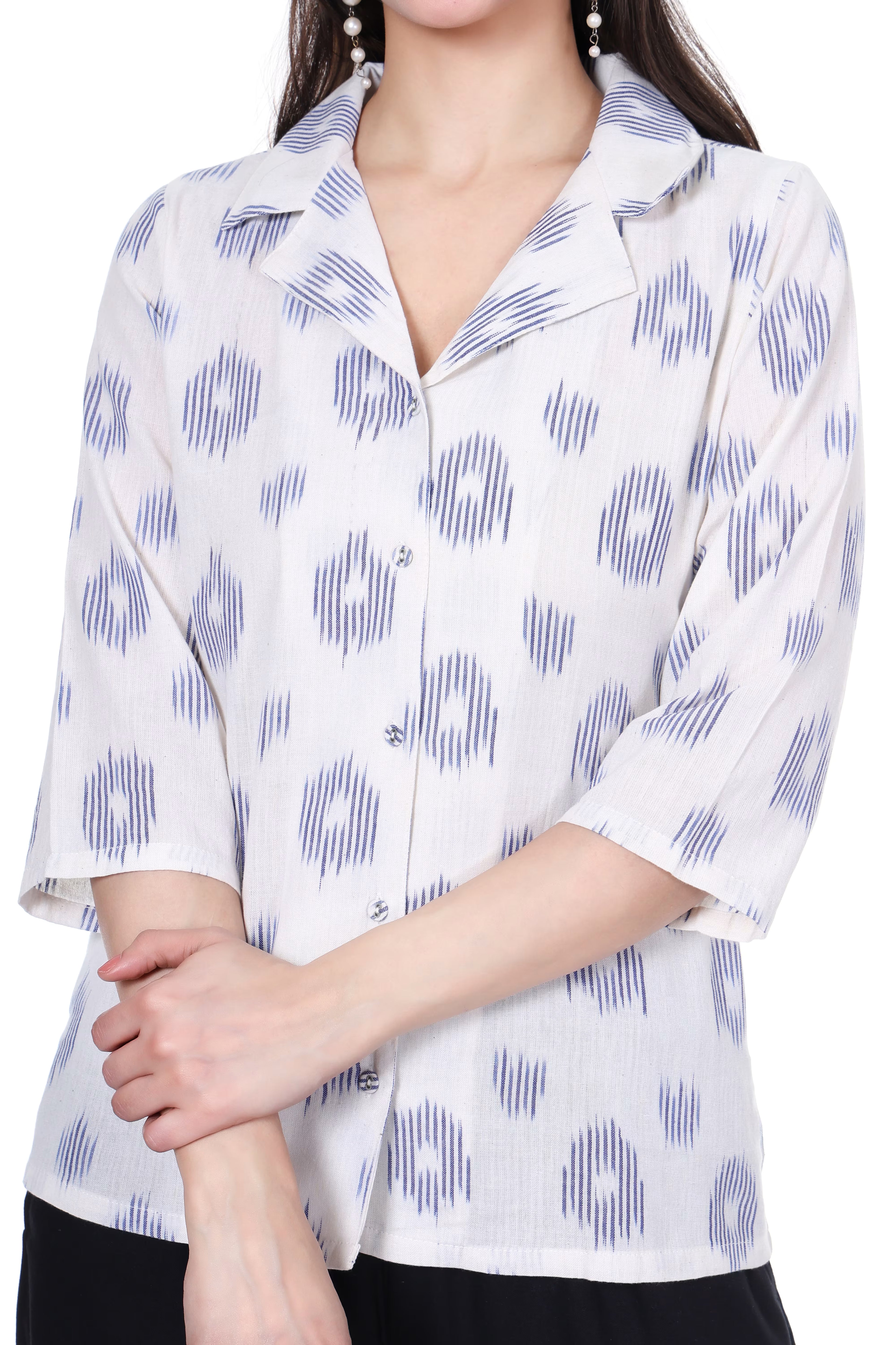 White Shirt - Ikat Cotton