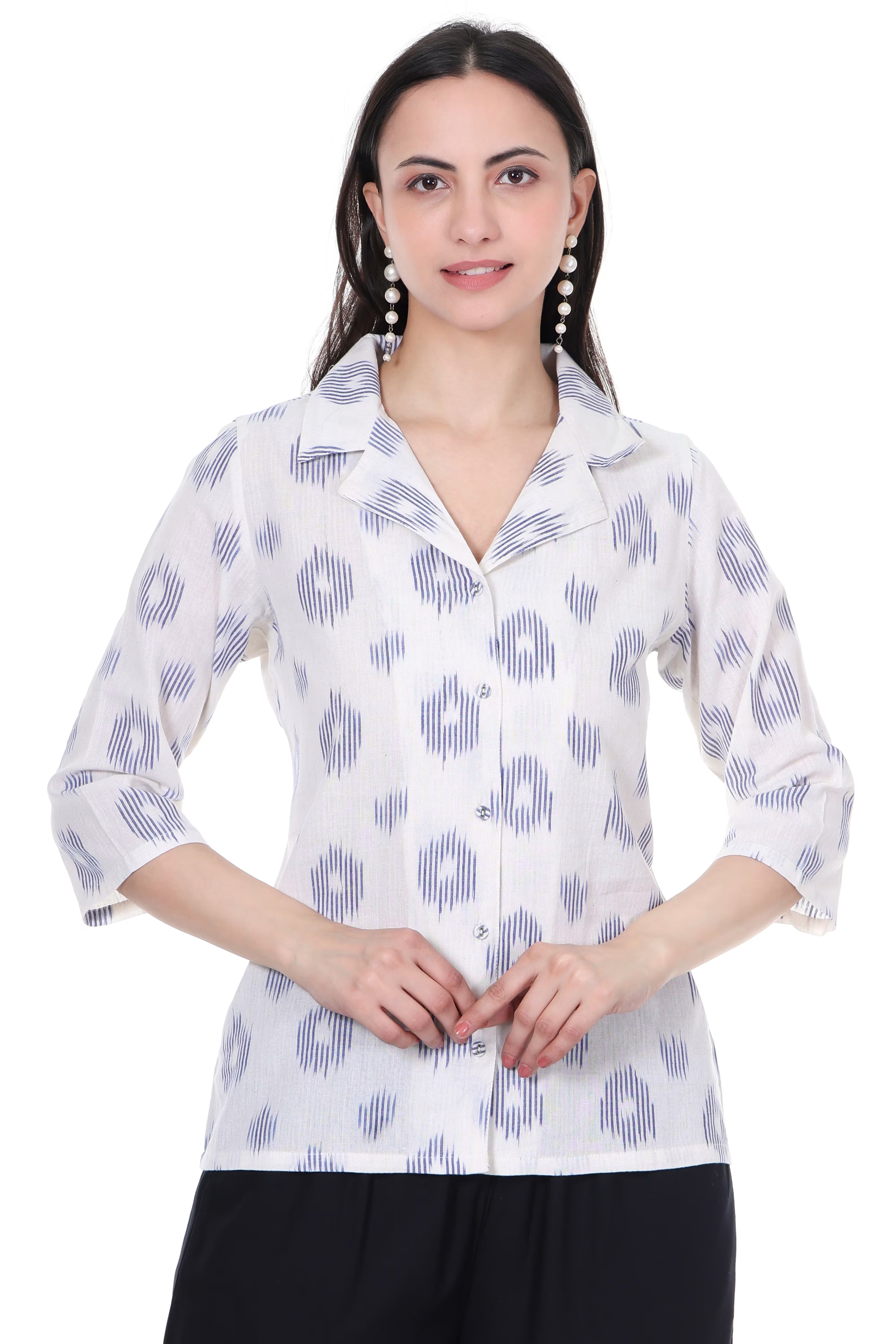 White Shirt - Ikat Cotton